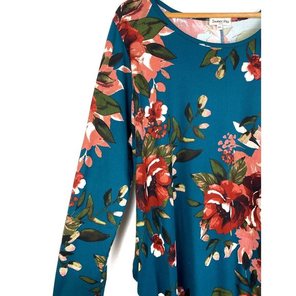 NWT Sweet Pea Floral Long Sleeve Dress 2X - Picture 4 of 7